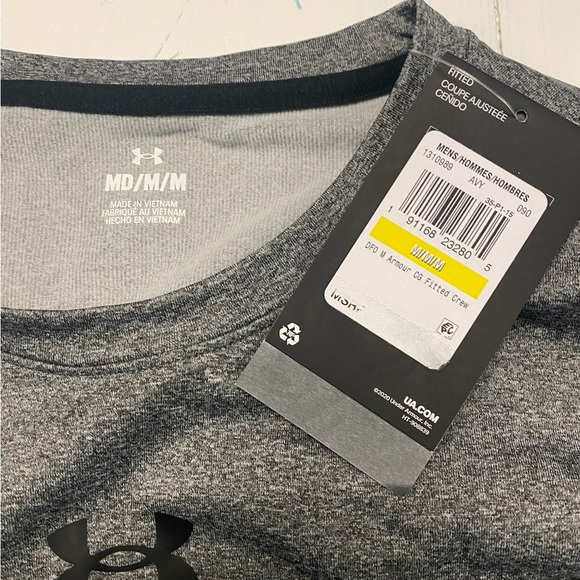 Under Armour Men’s Coldgear Fitted Long Sleeve Shirt, Gray, Size M - Picture 2 of 3